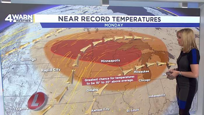 Chaleur presque record pour la région métropolitaine de Détroit avec beaucoup de soleil pour commencer la semaine