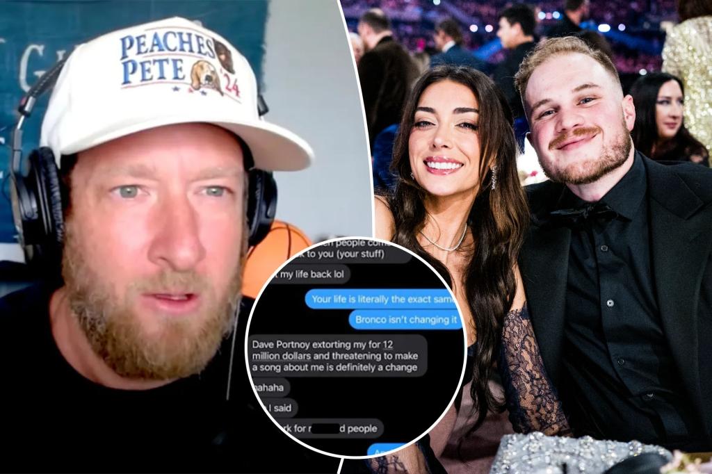 Brianna Chickenfry révèle le texte de Zach Bryan avec une accusation d’extorsion de 12 millions de dollars à Dave Portnoy