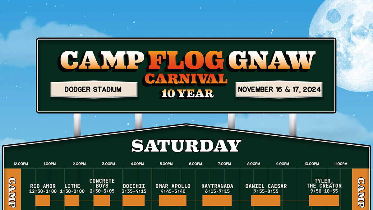 Horaires fixes du Camp Flog Gnaw 2024 (Tyler the Creator, Vince Staples, André 3000, Erykah Badu, Earl Sweatshirt, plus)