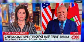 Doug Ford plaide contre les tarifs douaniers de Trump lors d’entretiens avec les médias américains