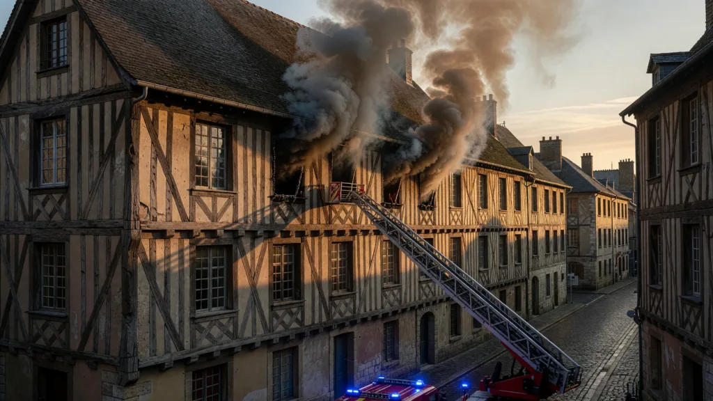 Incendie en centre-ville de Rouen : 24 pompiers mobilisés rue des Faulx